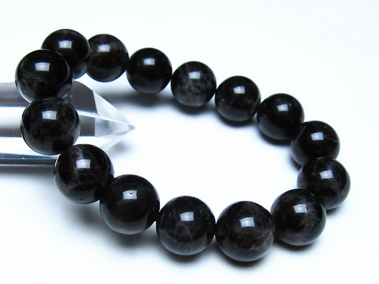 モリオン 純天然 黒水晶 ブレスレット 14mm [t112-8132] 1枚目