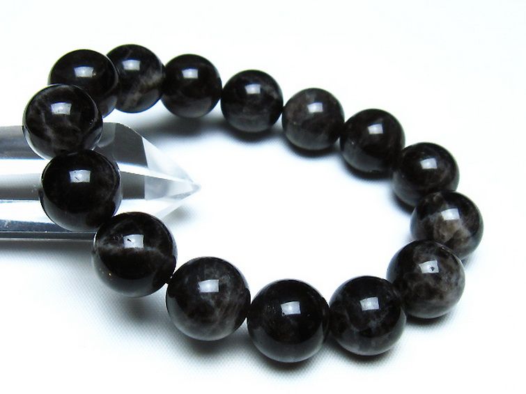 モリオン 純天然 黒水晶 ブレスレット 14mm [t112-8137] 1枚目