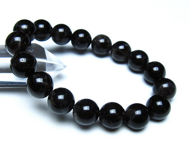 モリオン 純天然 黒水晶 ブレスレット 12mm [t112-8143] 1枚目