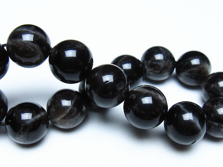 モリオン 純天然 黒水晶 ブレスレット 14mm [t112-8152] 2枚目