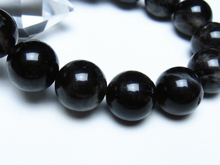 モリオン 純天然 黒水晶 ブレスレット 14mm [t112-8152] 3枚目