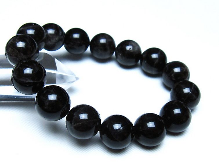 モリオン 純天然 黒水晶 ブレスレット 14mm [t112-8170] 1枚目