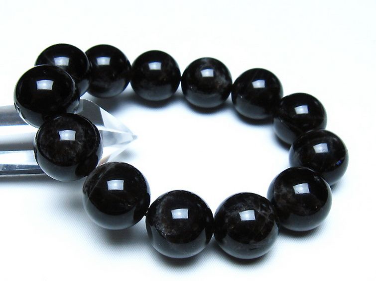 モリオン 純天然 黒水晶 ブレスレット 18mm [t112-8192] 1枚目