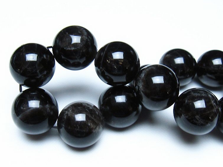 モリオン 純天然 黒水晶 ブレスレット 18mm [t112-8192] 2枚目