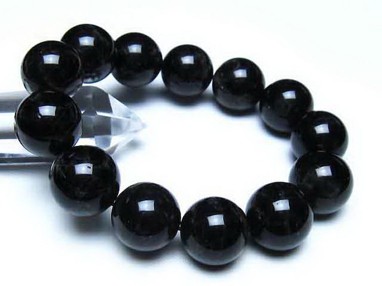 モリオン 純天然 黒水晶 ブレスレット 18mm [t112-8227] 1枚目