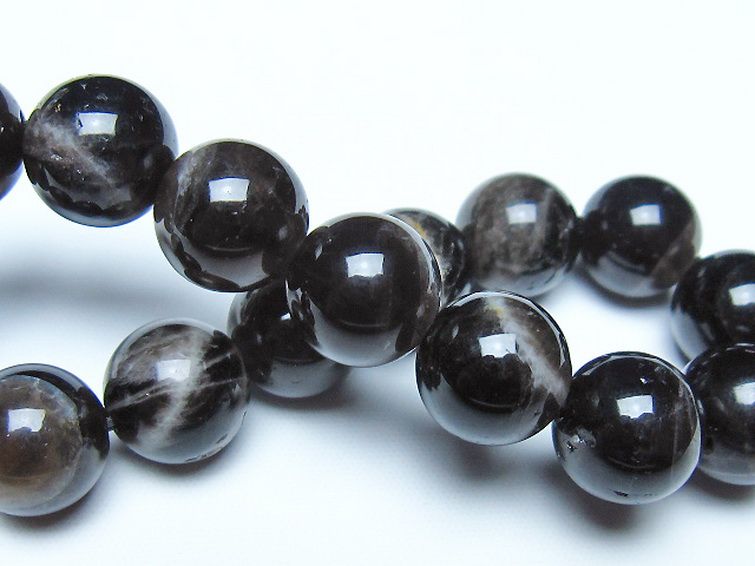 モリオン 純天然 黒水晶 ブレスレット 12mm [t112-8236] 2枚目