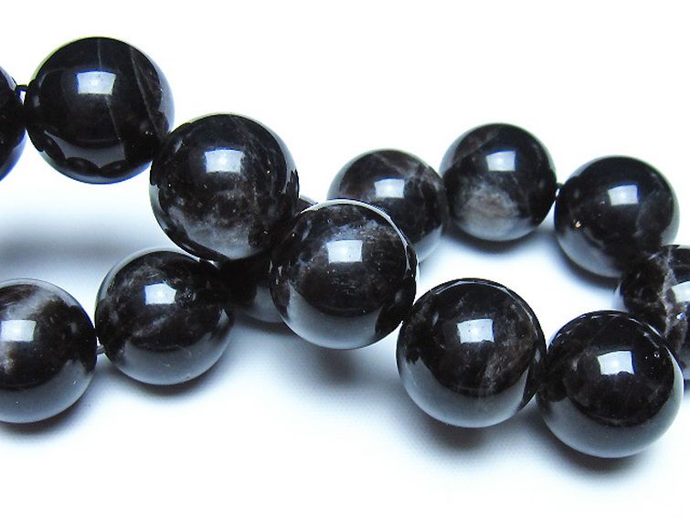 モリオン 純天然 黒水晶 ブレスレット 16mm [t112-8352] 2枚目