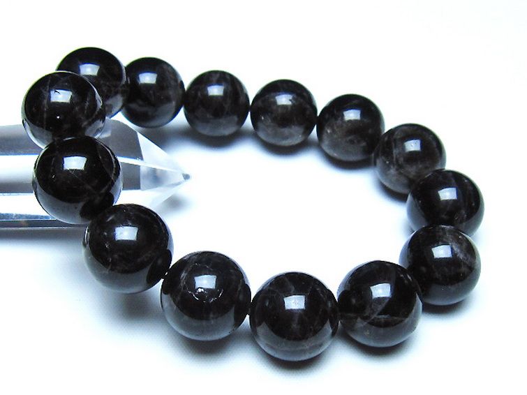 モリオン 純天然 黒水晶 ブレスレット 16mm [t112-8354] 1枚目