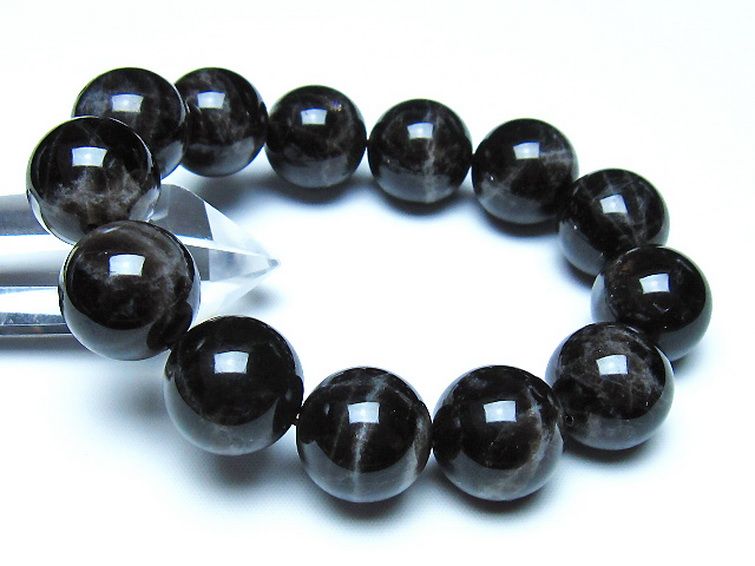 モリオン 純天然 黒水晶 ブレスレット 18mm [t112-8366] 1枚目