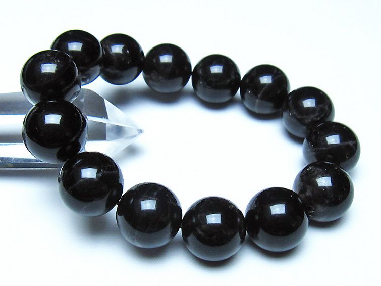 モリオン 純天然 黒水晶 ブレスレット 16mm [t112-8405] 1枚目