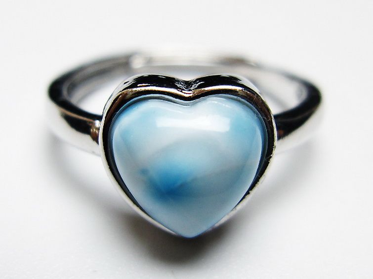 ラリマーハート 指輪 (12号) [t113-12949] 1枚目