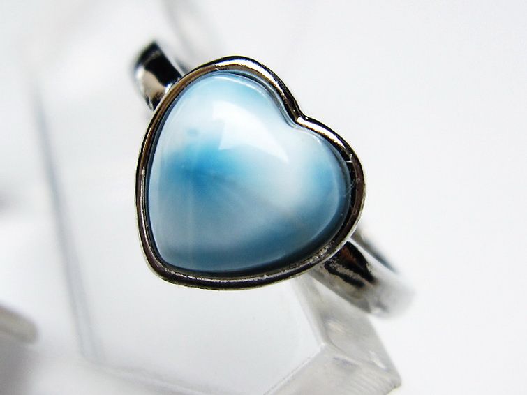 ラリマーハート 指輪 (12号) [t113-12949] 2枚目