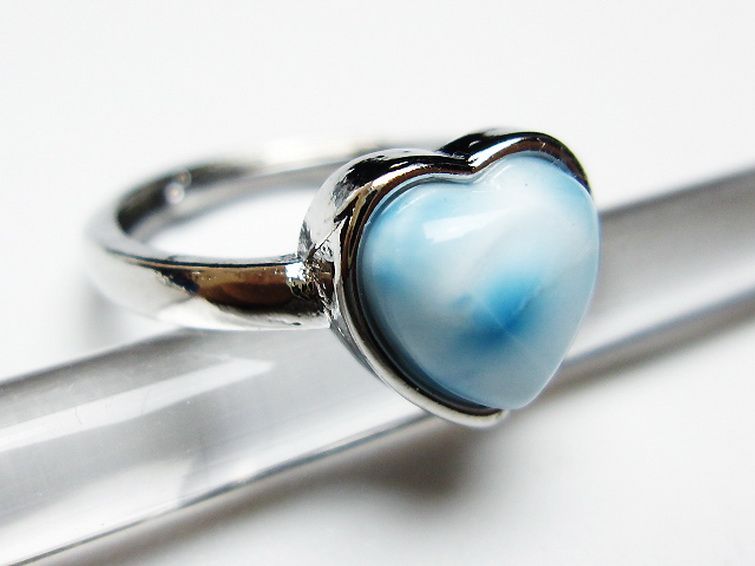 ラリマーハート 指輪 (12号) [t113-12949] 3枚目