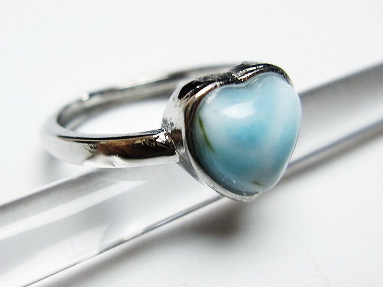 ラリマーハート 指輪 (11号)[T113-12961] 3枚目