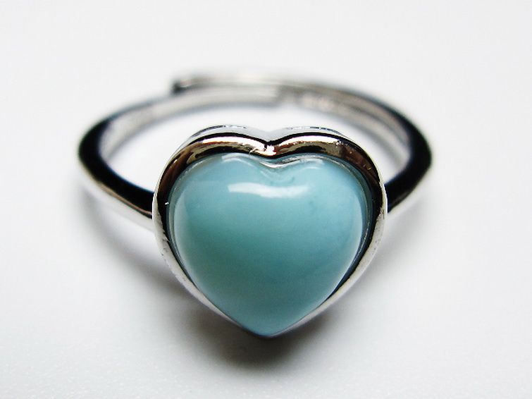 ラリマーハート 指輪 (11号) [t113-12962] 1枚目