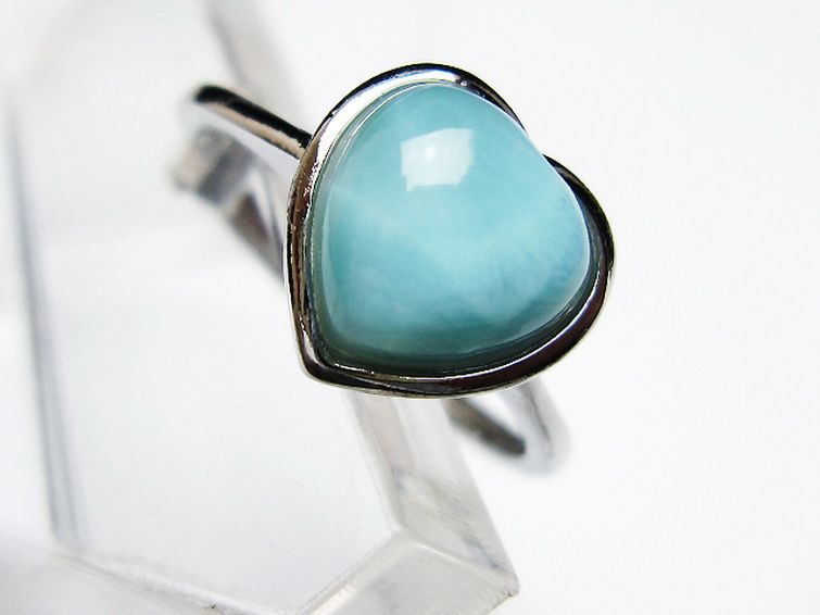 ラリマーハート 指輪 (11号) [t113-12962] 2枚目