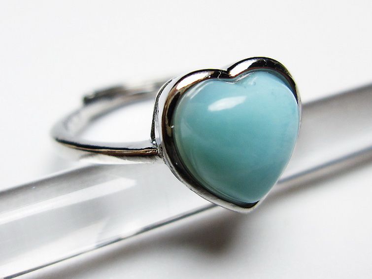 ラリマーハート 指輪 (11号) [t113-12962] 3枚目