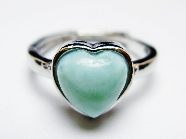 ラリマーハート 指輪 (12号)[T113-12989] 1枚目