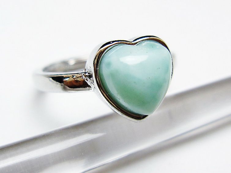 ラリマーハート 指輪 (12号)[T113-12989] 3枚目