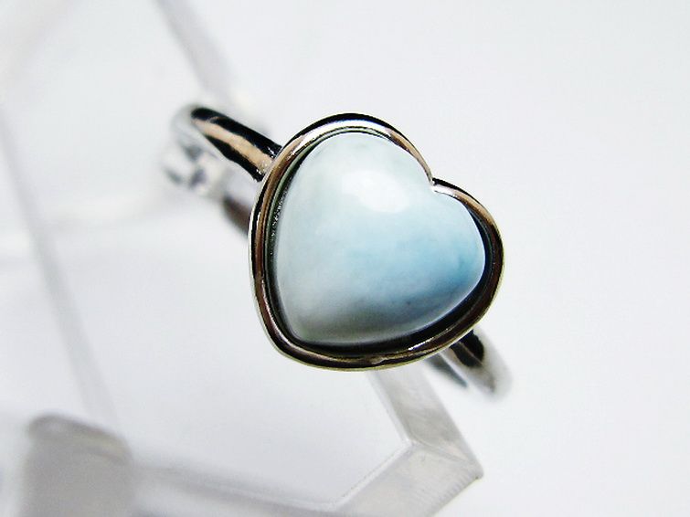 ラリマーハート 指輪 (16号) [t113-12992] 2枚目