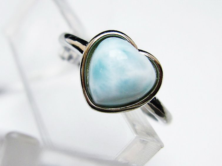 ラリマーハート 指輪 (16号)[T113-13037] 2枚目