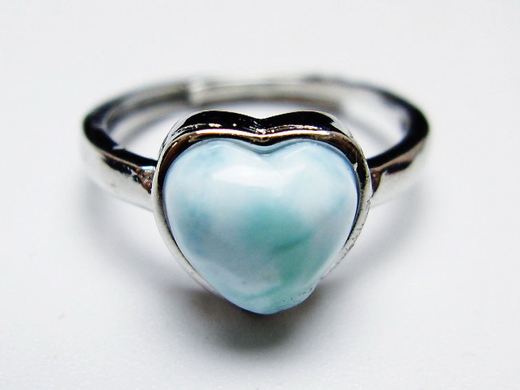 ラリマーハート 指輪 (13号) [t113-13108] 1枚目