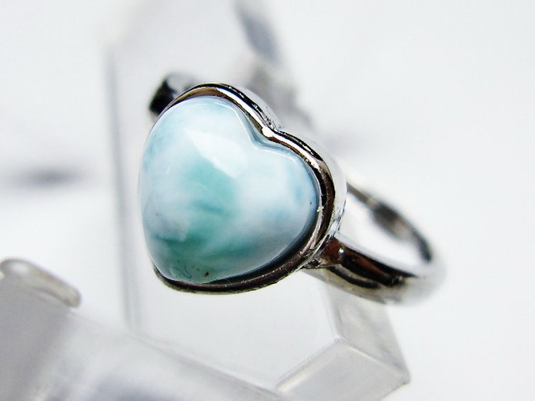 ラリマーハート 指輪 (13号) [t113-13108] 2枚目