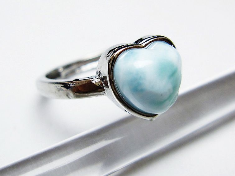 ラリマーハート 指輪 (13号) [t113-13108] 3枚目