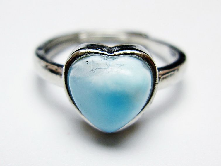 ラリマーハート 指輪 (11号)[T113-13127] 1枚目