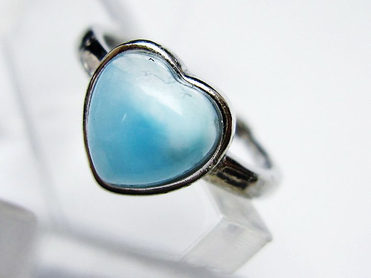 ラリマーハート 指輪 (11号)[T113-13127] 2枚目