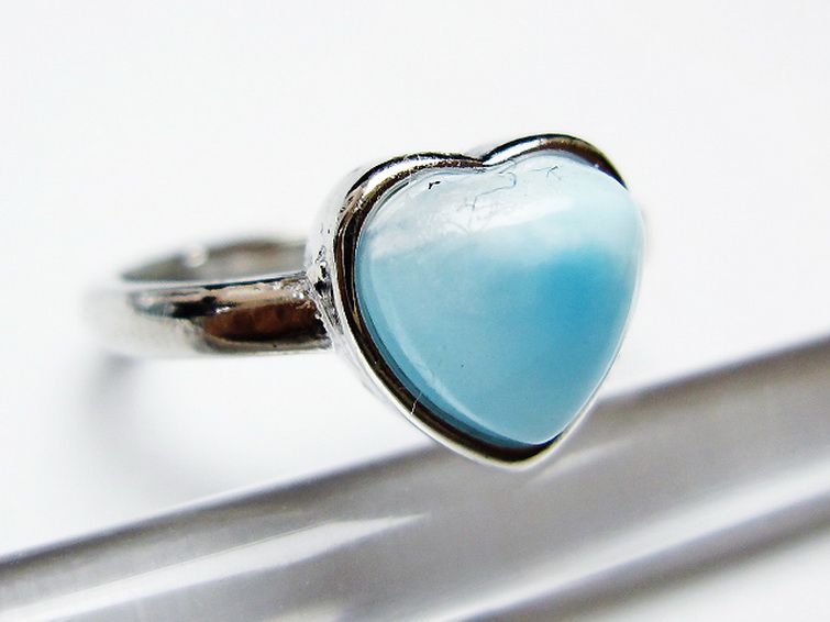 ラリマーハート 指輪 (11号)[T113-13127] 3枚目