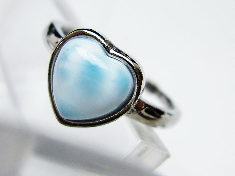 ラリマーハート 指輪 (14号) [t113-13129] 2枚目