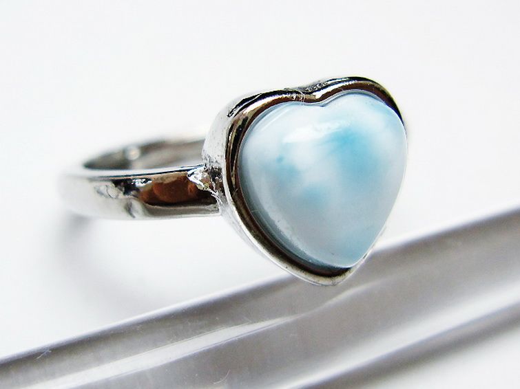 ラリマーハート 指輪 (14号) [t113-13129] 3枚目