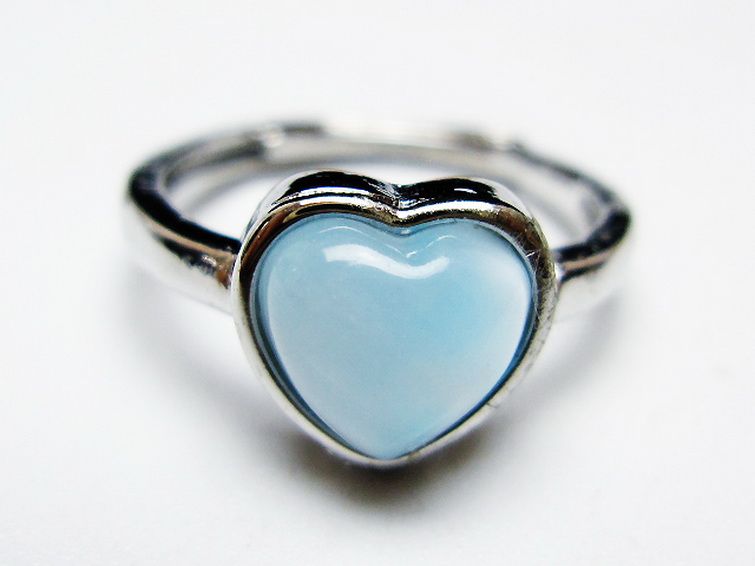 ラリマーハート 指輪 (12号)[T113-13130] 1枚目