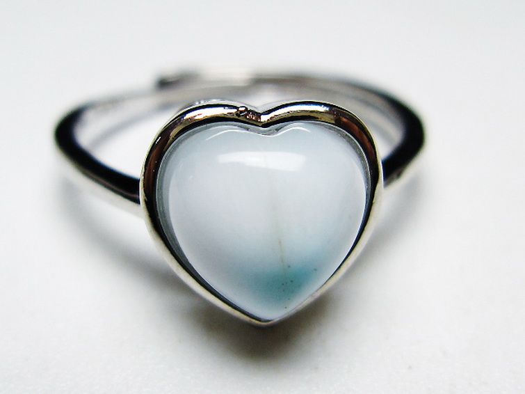 ラリマーハート 指輪 (12号) [t113-13172] 1枚目