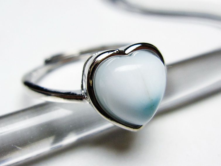 ラリマーハート 指輪 (12号) [t113-13172] 3枚目