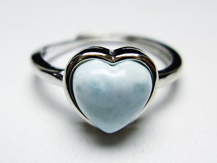 ラリマーハート 指輪 (16号)[T113-13173] 1枚目