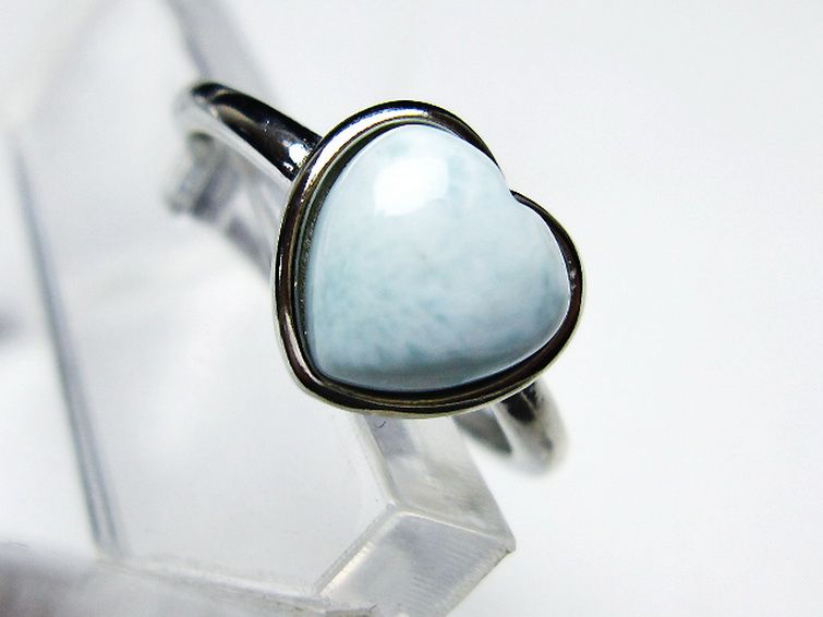 ラリマーハート 指輪 (16号)[T113-13173] 2枚目