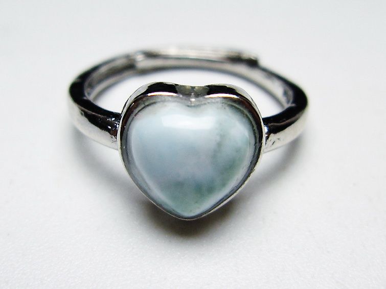 ラリマーハート 指輪 (12号) [t113-13178] 1枚目