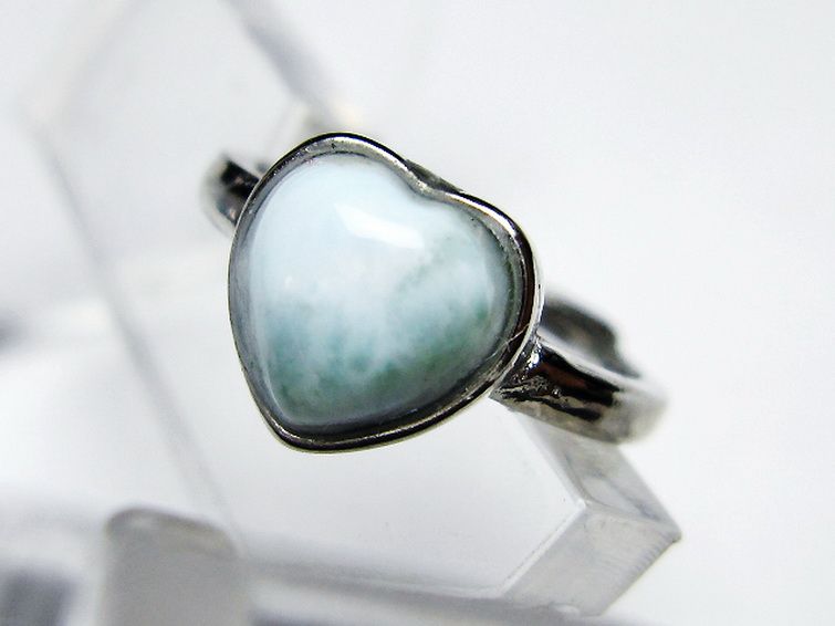 ラリマーハート 指輪 (12号) [t113-13178] 2枚目