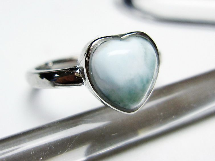 ラリマーハート 指輪 (12号) [t113-13178] 3枚目