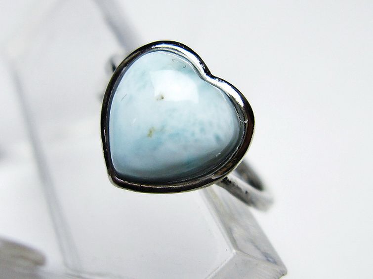 ラリマーハート 指輪 (8号)[T113-13180] 2枚目