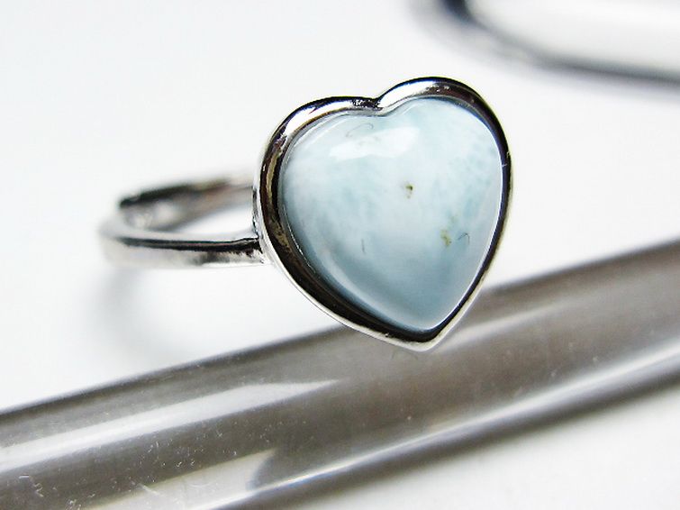 ラリマーハート 指輪 (8号)[T113-13180] 3枚目