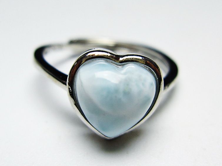 ラリマーハート 指輪 (12号) [t113-13186] 1枚目