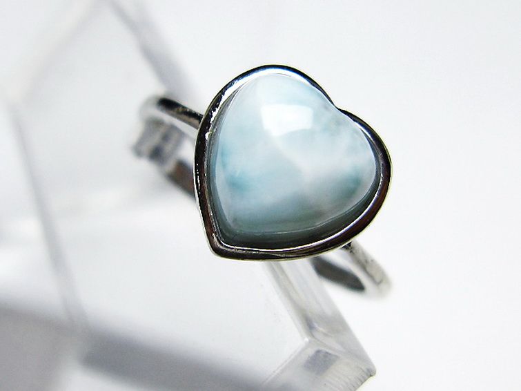 ラリマーハート 指輪 (12号) [t113-13186] 2枚目