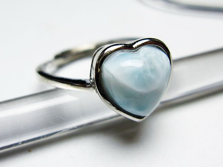 ラリマーハート 指輪 (12号) [t113-13186] 3枚目