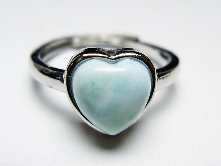 ラリマーハート 指輪 (11号) [t113-13192] 1枚目