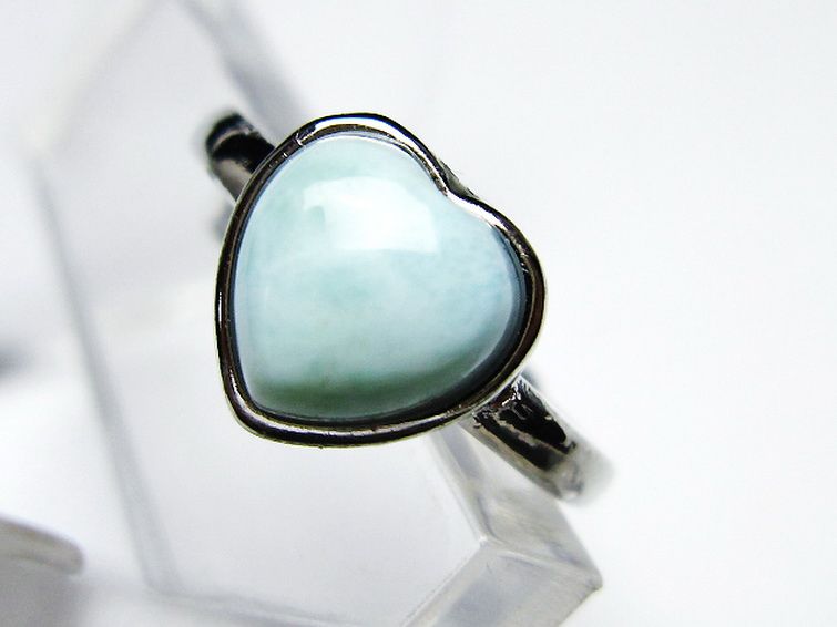 ラリマーハート 指輪 (11号) [t113-13192] 2枚目