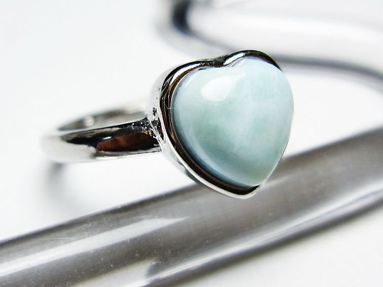 ラリマーハート 指輪 (11号) [t113-13192] 3枚目