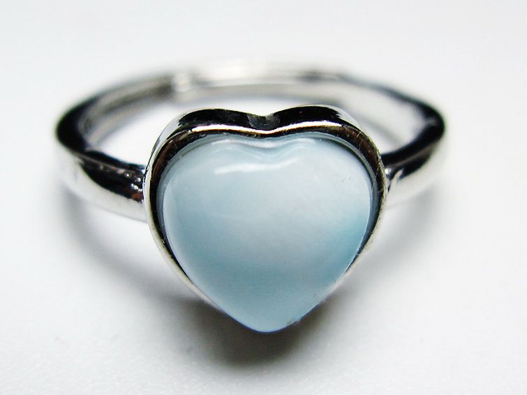 ラリマーハート 指輪 (13号) [t113-13202] 1枚目